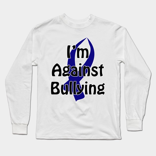 Anti-Bullying Blue Ribbon Long Sleeve T-Shirt by BlakCircleGirl